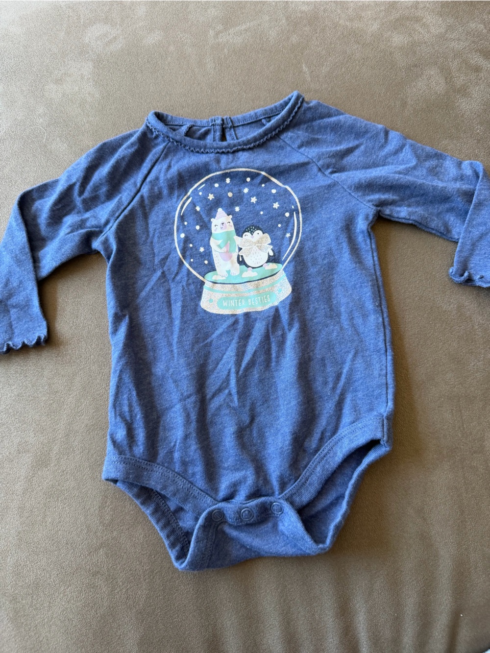 Garanimals Navy Blue Kids One-Piece with Snow Globe Graphic